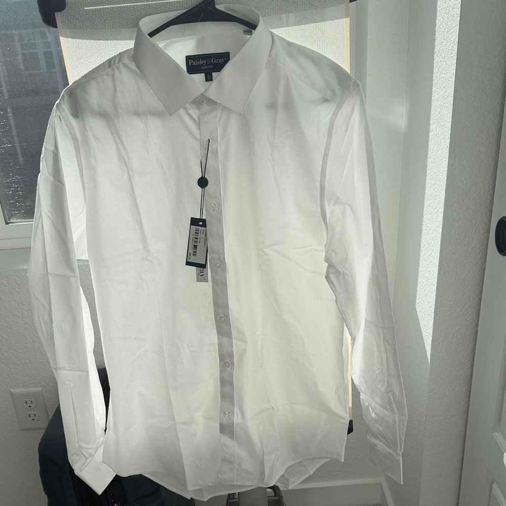 Paisley & Gray White Long-Sleeve Dress Shirt